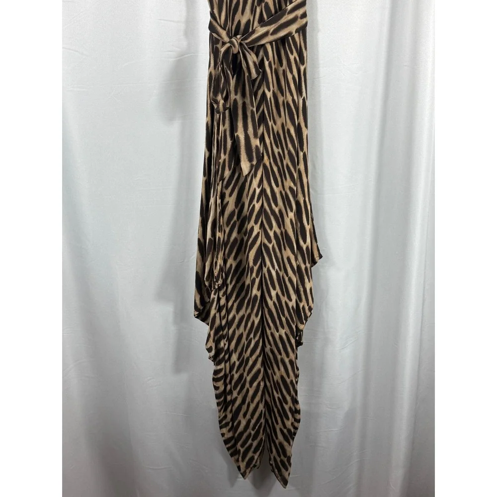 MICHAEL KORS Animal Print 100% Silk‎ Camisole Midi Dress